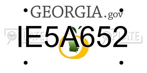 IE5A652 Georgia License Plate