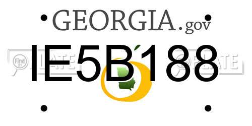 IE5B188 Georgia License Plate
