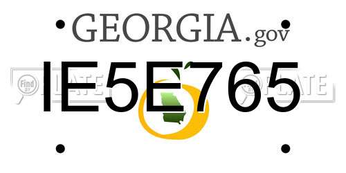 IE5E765 Georgia License Plate