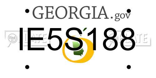 IE5S188 Georgia License Plate
