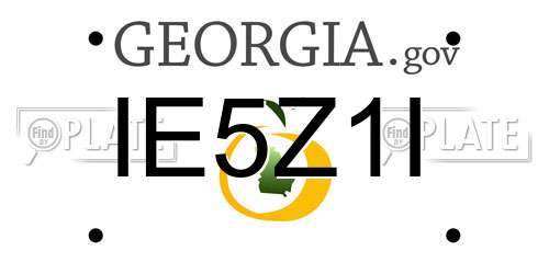 IE5Z1I Georgia License Plate