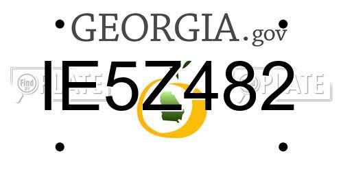 IE5Z482 Georgia License Plate