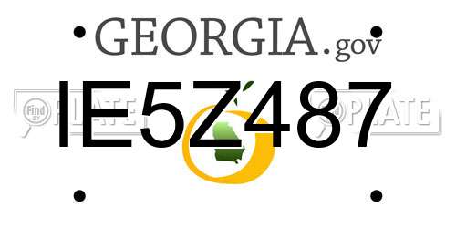 IE5Z487 Georgia License Plate