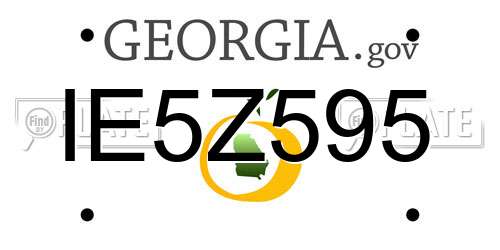 IE5Z595 Georgia License Plate