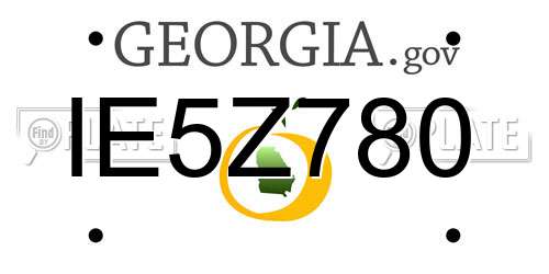 IE5Z780 Georgia License Plate
