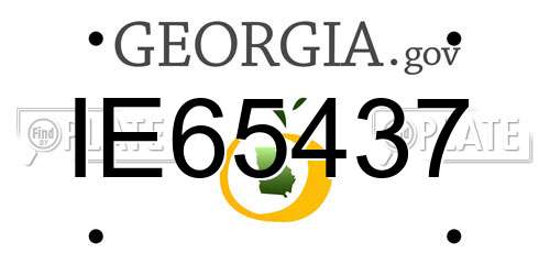 IE65437 Georgia License Plate