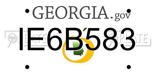 IE6B583 Georgia License Plate