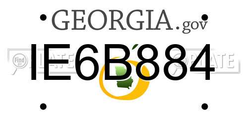 IE6B884 Georgia License Plate