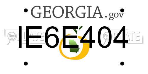IE6E404 Georgia License Plate