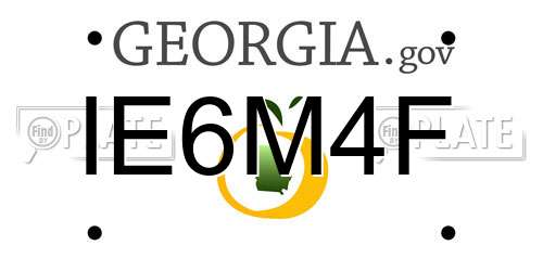 IE6M4F Georgia License Plate