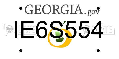 IE6S554 Georgia License Plate