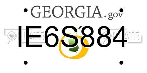 IE6S884 Georgia License Plate