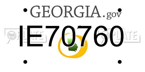 IE70760 Georgia License Plate