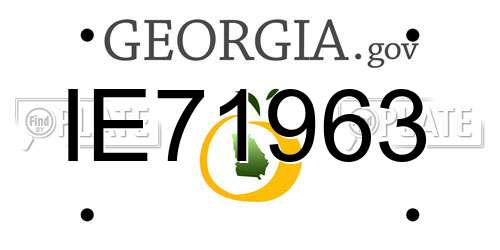 IE71963 Georgia License Plate