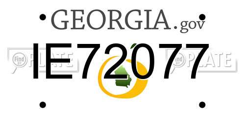 IE72077 Georgia License Plate
