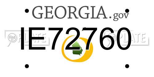 IE72760 Georgia License Plate
