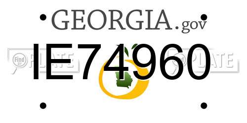 IE74960 Georgia License Plate