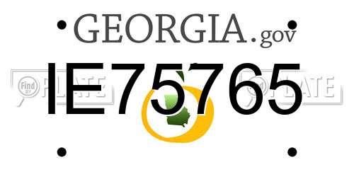 IE75765 Georgia License Plate
