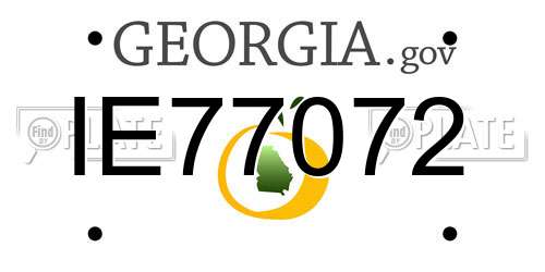 IE77072 Georgia License Plate
