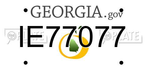 IE77077 Georgia License Plate