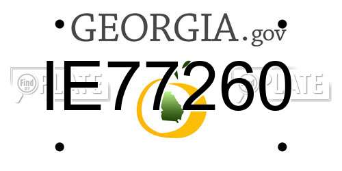 IE77260 Georgia License Plate