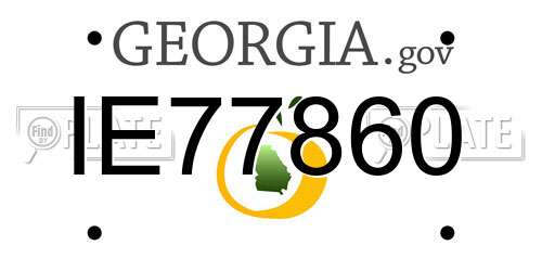 IE77860 Georgia License Plate