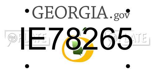 IE78265 Georgia License Plate