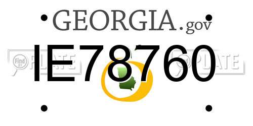 IE78760 Georgia License Plate