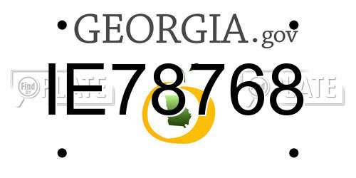 IE78768 Georgia License Plate