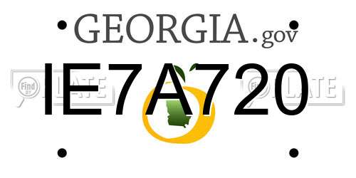IE7A720 Georgia License Plate