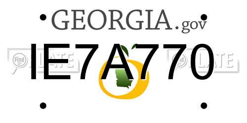 IE7A770 Georgia License Plate