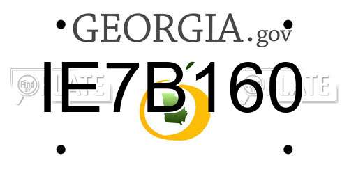 IE7B160 Georgia License Plate