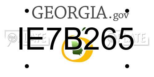 IE7B265 Georgia License Plate