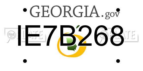 IE7B268 Georgia License Plate