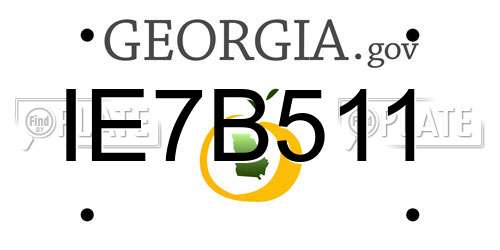 IE7B511 Georgia License Plate