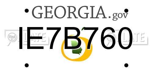 IE7B760 Georgia License Plate