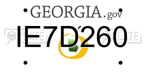IE7D260 Georgia License Plate
