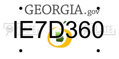 IE7D360 Georgia License Plate