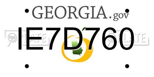 IE7D760 Georgia License Plate