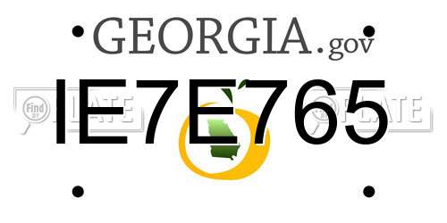 IE7E765 Georgia License Plate