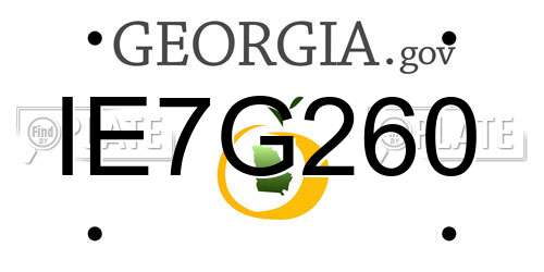 IE7G260 Georgia License Plate
