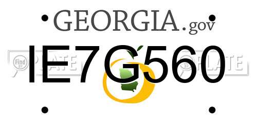 IE7G560 Georgia License Plate