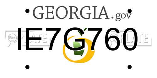 IE7G760 Georgia License Plate
