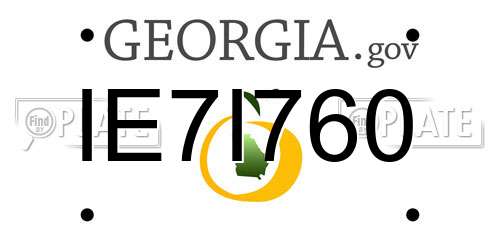 IE7I760 Georgia License Plate