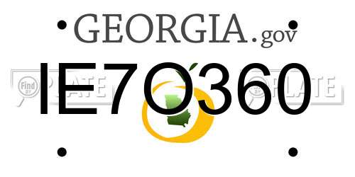 IE7O360 Georgia License Plate