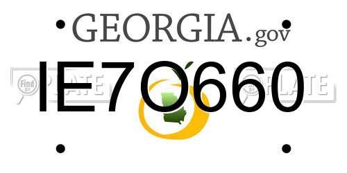 IE7O660 Georgia License Plate