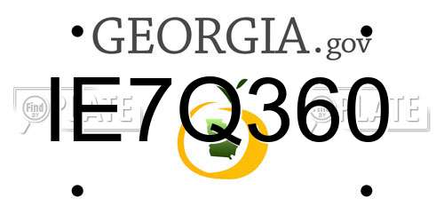 IE7Q360 Georgia License Plate