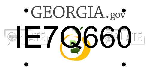 IE7Q660 Georgia License Plate