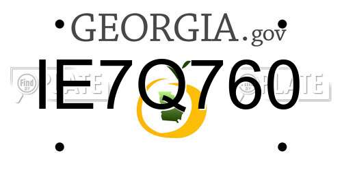 IE7Q760 Georgia License Plate