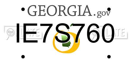 IE7S760 Georgia License Plate